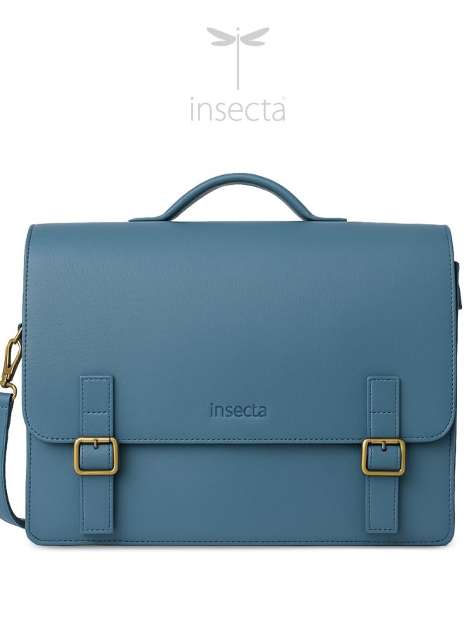 maletin vegano insecta azul