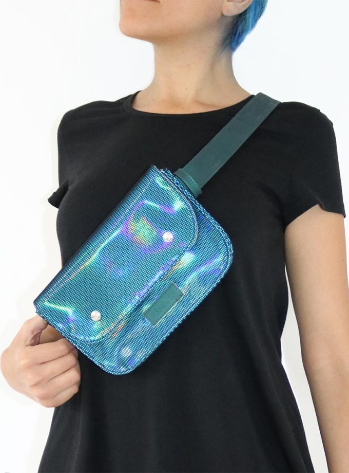 Canguro Neo Holográfico Azul - Verde