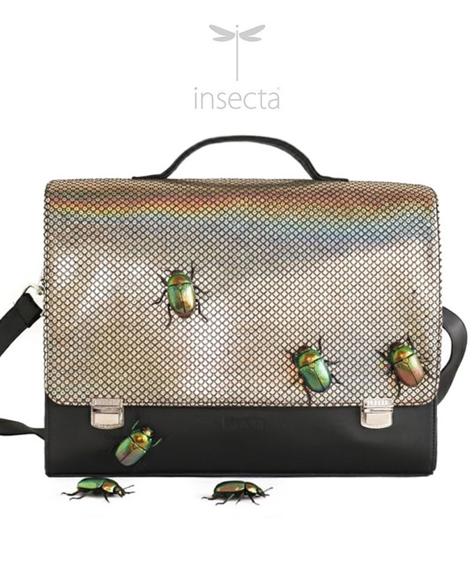 maletín dorado insecta vegano